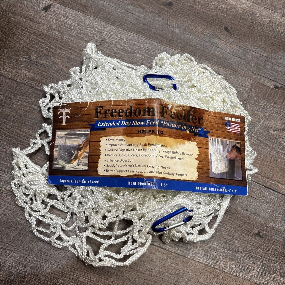 Kensington Freedom Feeder Slow Extended Day Mesh Net bag 4X3’ White 45+ Lbs New